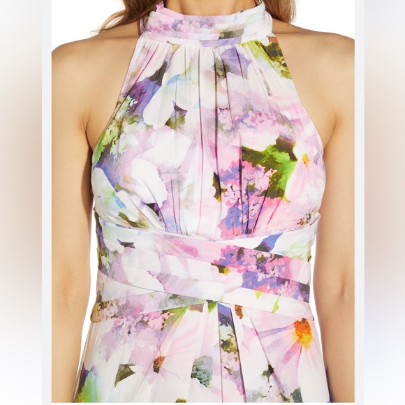 NWT Adrianna Papell Women's Floral Halter Gown - Picture 2 of 4